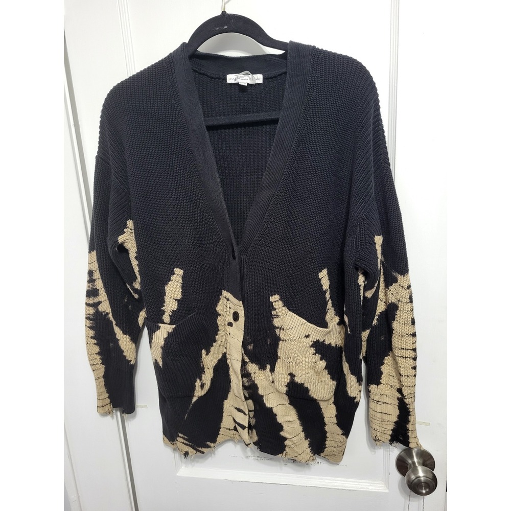 Young fabulous and broke black and tan cardigan sweater M/L
